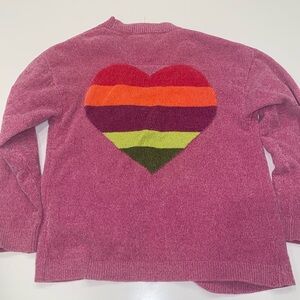 Peek PINK Multicolored Heart Sweater. Size 4/5.